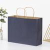 10 PCS/lot Gift Paper Bag with Handles Dark Color Festival Gift Bag Wedding Party Pure Dark Blue Craft Kraft Paper