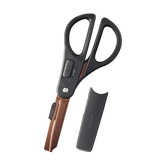 KOKUYO Scissors 2Way Hakoake Titanium Glueless Blade Black Hasa-PT412D