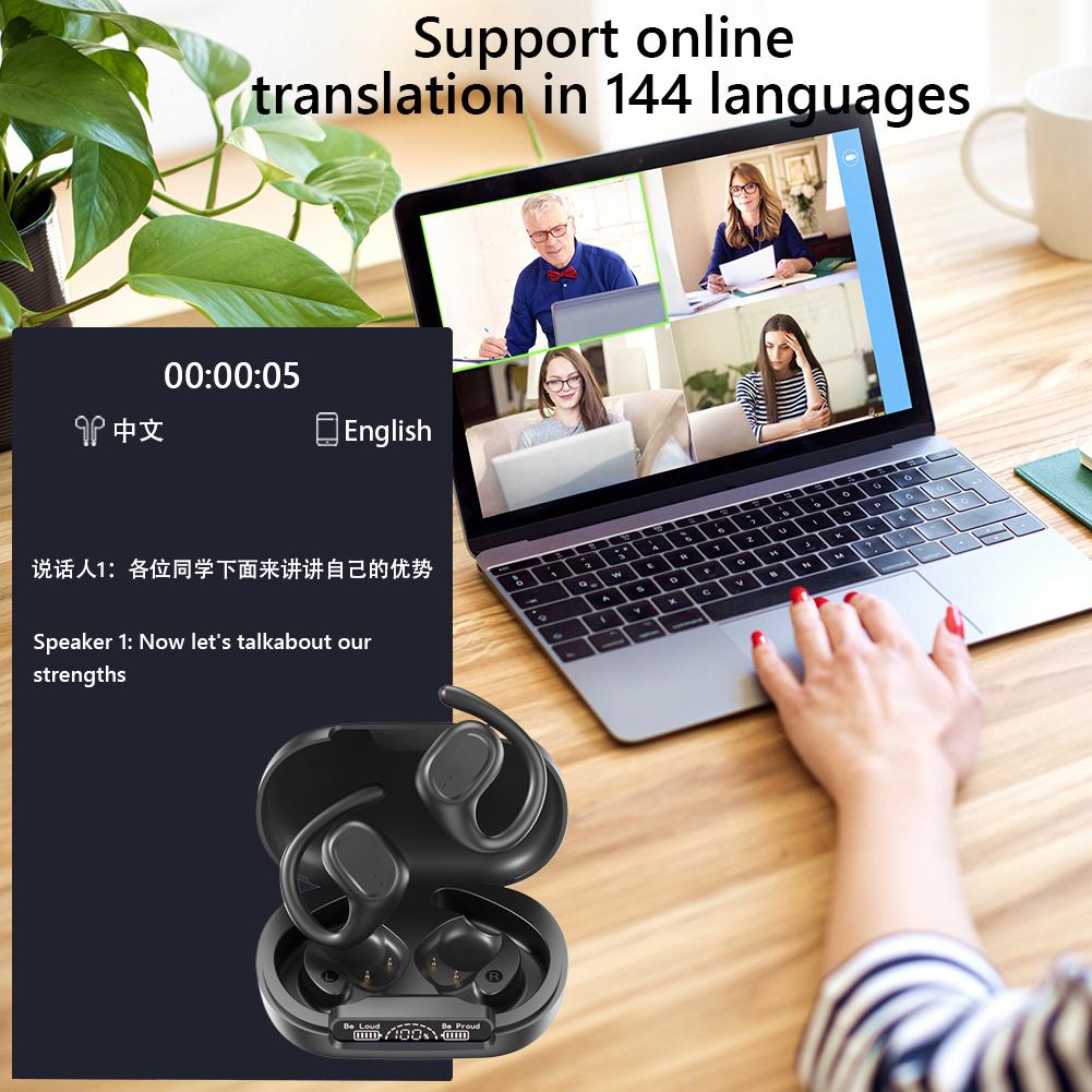Translation Earbuds Real Time 144 Languages Language Translator Earbuds AI Translator Earbuds for Travel Business and Learning