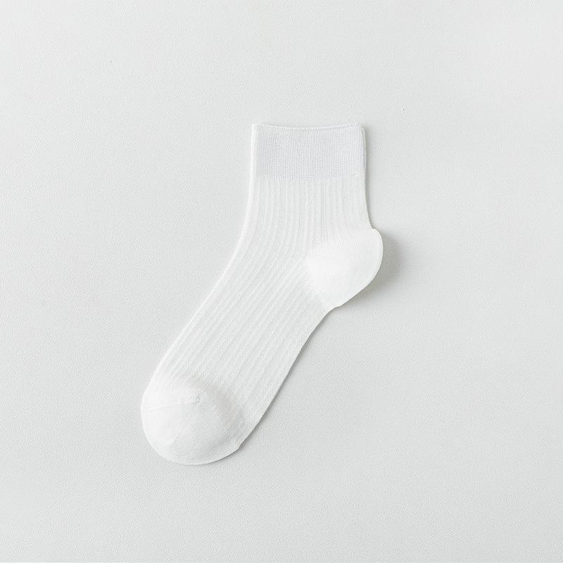 Female Summer Thin Pure Color All Build Casual Simple Breathable Mesh Wicker Sweat Boneless Short Socks