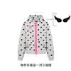 Polka Dot Zip Up Hoodie Women Loose Fit Casual Street Style 2026