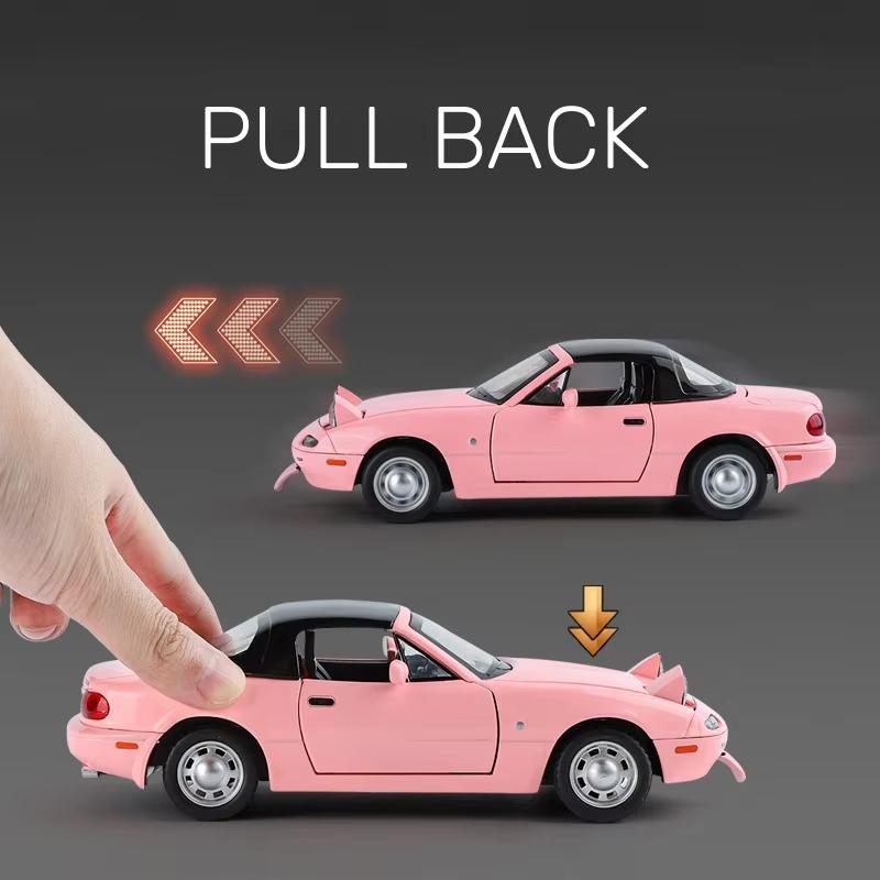 New 1:24 Mazda Miata MX5 MX-5 Alloy Scale Car Model Diecast Metal Miniature Car Sound Light Collection Children Toy Vehicle Gift