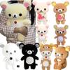 Peluche Classico Rilakkuma Orsacchiotto Peluche Orsacchiotto Morbido Giocattolo Anime Rilakkuma Bianco e Nero Bambola Imbottita Kawaii Decorazione Stanza Regalo