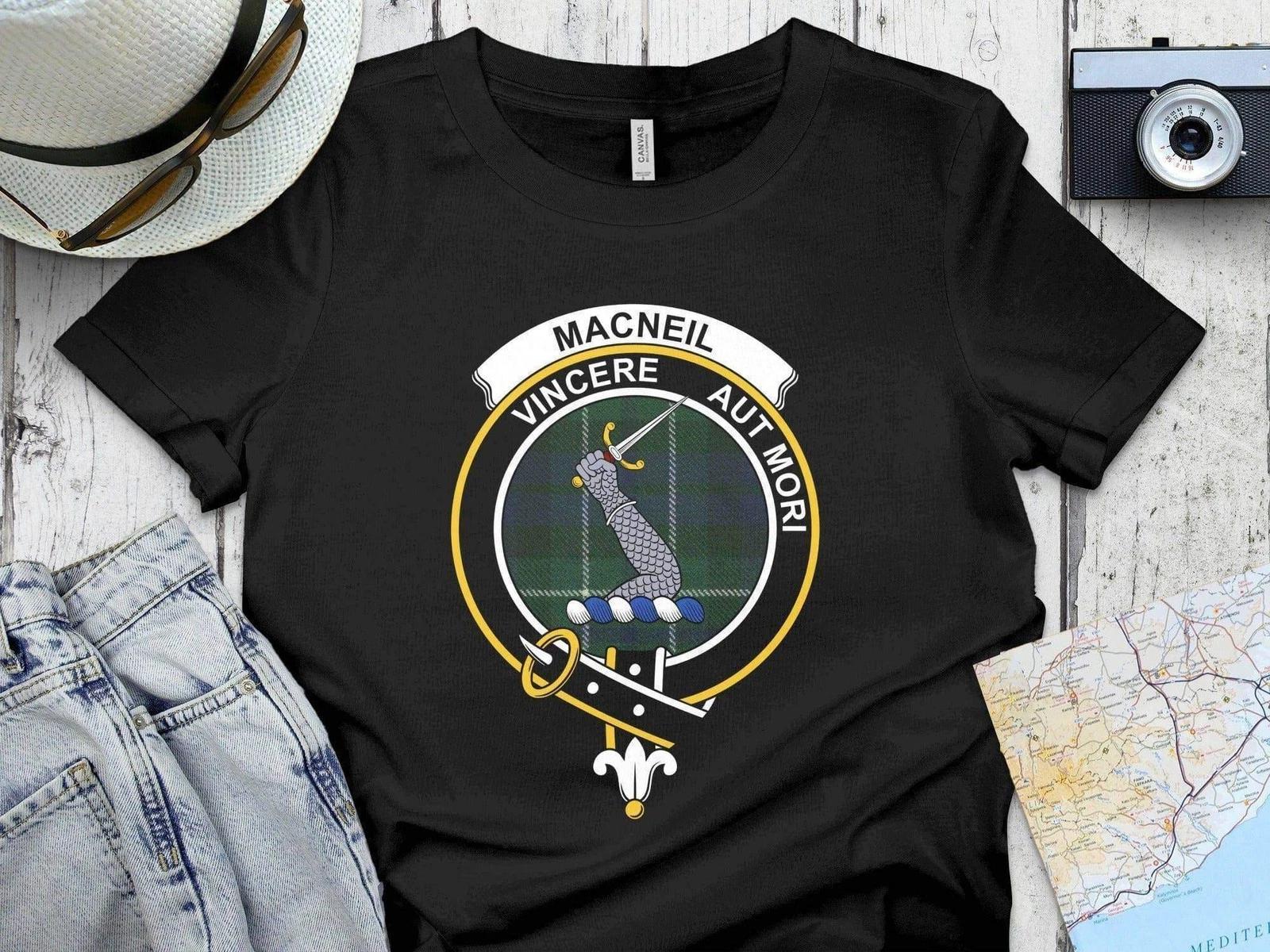 Clan MacNeil Crest Tartan T-Shirt & Sweatshirt – Scottish Apparel 3XL