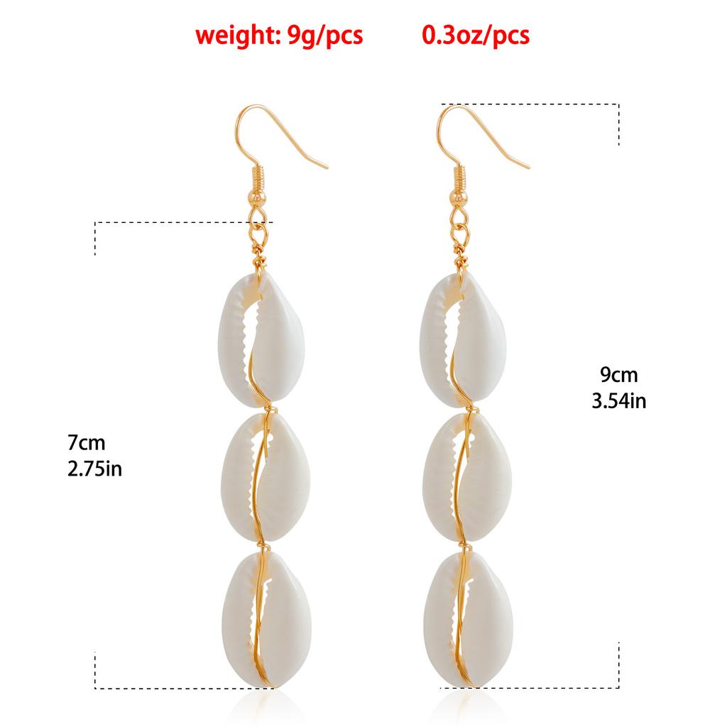 Jewelry, Summer Beach Vacation Wind Natural White Shell Earrings, High-End Sense, Simple And Popular Earrings