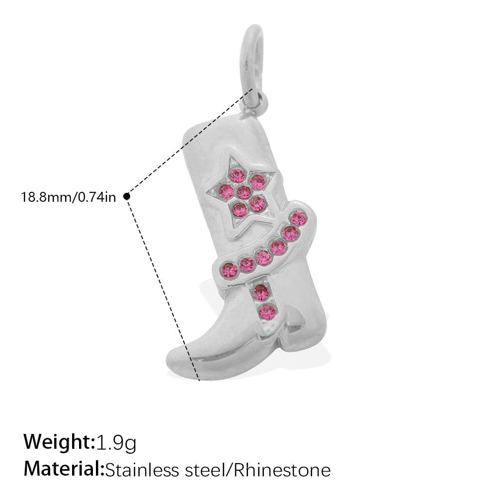 Chic Boot-Shaped Rhinestone Pendant Necklace - Cross-Border European/American Style, Versatile DIY Accessory