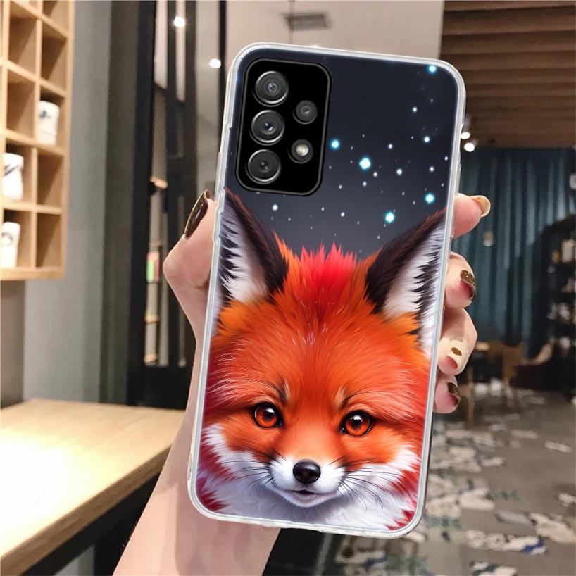 Animal Fox Silicon Phone Case For Samsung Galaxy A52 A51 A50S A42 A32 A22 A12 A02S A30S A20S A10S A41 A31 A21S A40 A30 A70