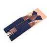 Men Elastic Y-Back Suspenders Stripe Dots Pattern 3 Clips Heavy Duty Trouser Braces