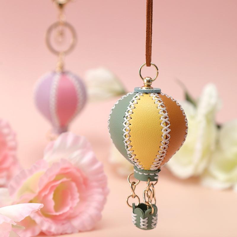 Phone Straps  Air Balloon Diy Keychain Leather Versatile Car Key Ring Handmade Ins Keychain Lanyard Bag Charms