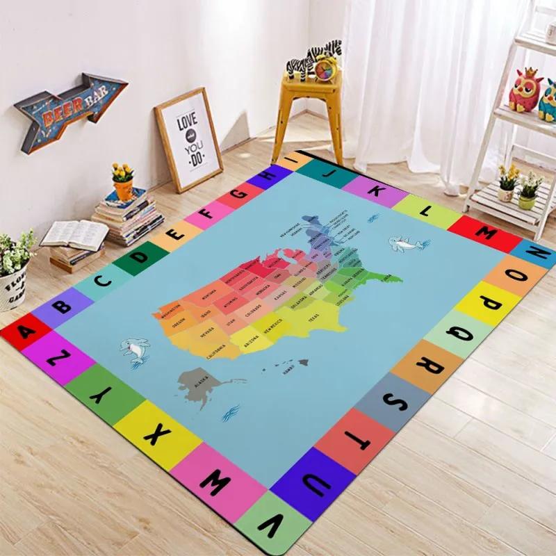 Classroom Rug for Kids Education Carpet for Children Colorful Seating Area Classroom Rugs Kids Seating for School Playroom