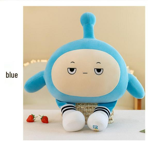 Large Cute Egg Boy Plush Toy Pillow - Black Egg Cloth Doll for Children's Day
