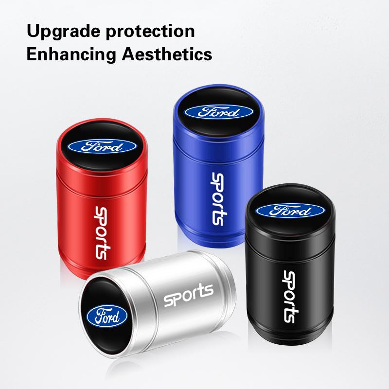 4Pcs Metal Car Tire Valve Caps 3D Aluminum Alloy Stem Caps For Ford Focus Mk2 Mk4 Mk8 Fiesta Mondeo Shelby Ecosport Mustang PumaBD7
