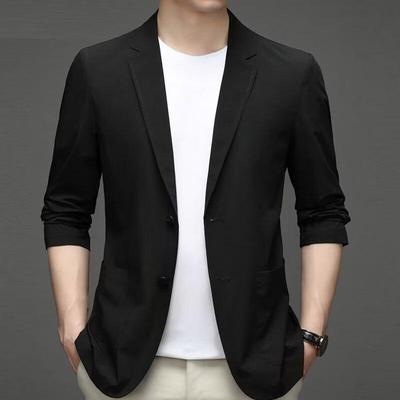 Veste Business Casual Automne 2024 Coupe Slim pour Hommes d'Âge Moyen