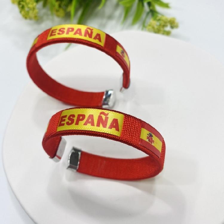 Football Country Flag Wristband Alloy Bracelet Adjustable Sports Band Football Wristlet for Sports and Festivities
