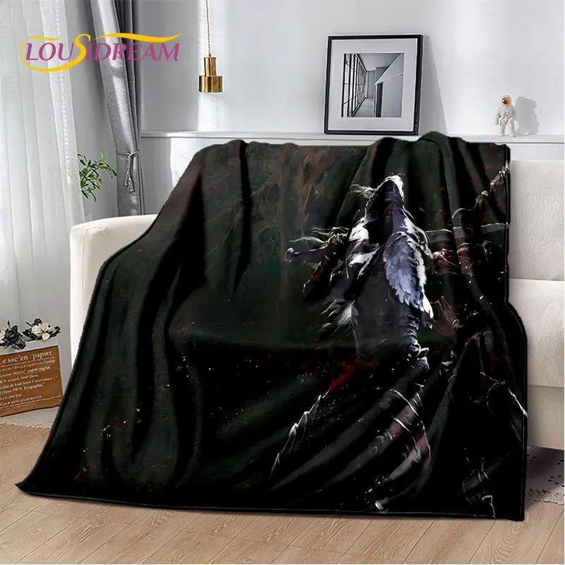 Elden Ring Jeu Joueur Couverture Peluche Douce Imprimée en 3D, Couverture Flanelle Couverture Jetée pour Salon Chambre à Coucher Lit Canapé Couverture Pique-nique