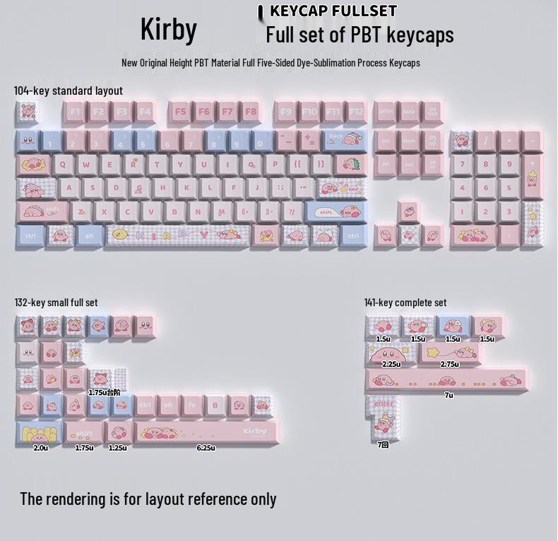 Original Kirby Personality Theme PBT Dye-Sublimation Keycaps for Mechanical Keyboard