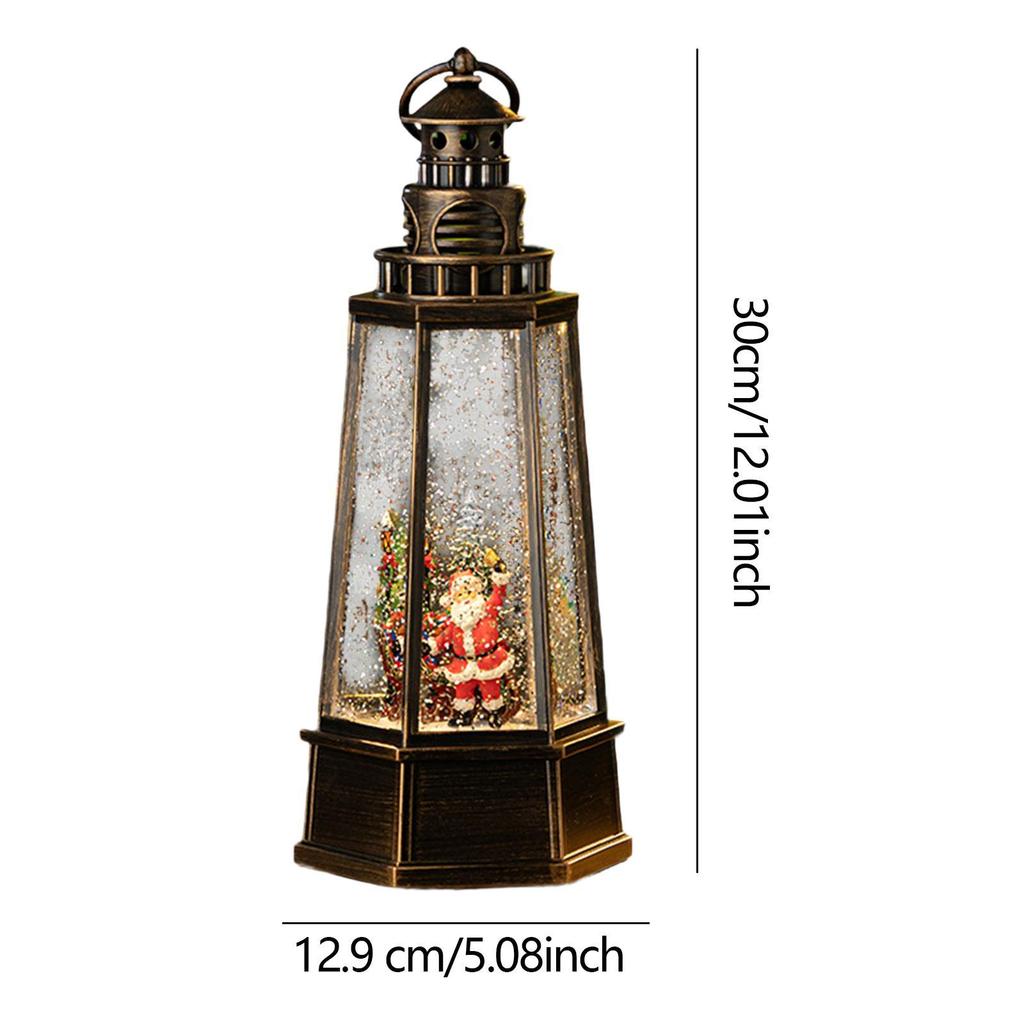 Christmas Snow Globe Lantern Christmas Figurine Music Box Singing Decorative
