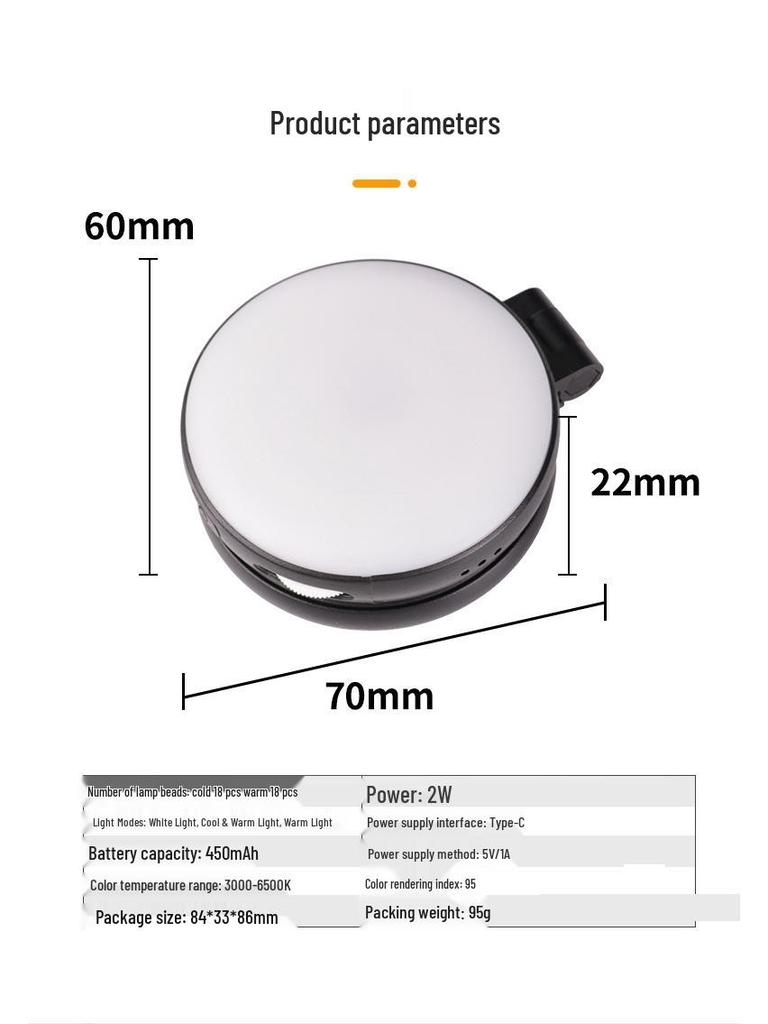 Kompakter Handspiegel mit Magnet & Selfie-Licht: Faltbarer, tragbarer Schönheitsfilter für Vlogging & Live-Streaming