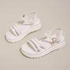 Female Sandal 2024 Women's Beach Shoes Increasing Height Girls New Comfort  Low Beige Sports Bow Summer Casual Scandals