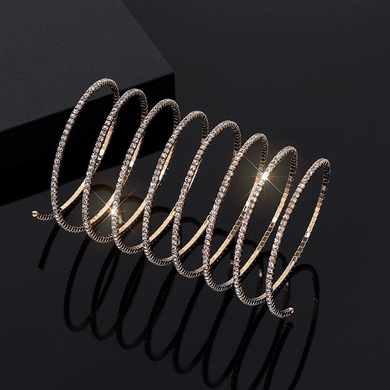 Arm Ring Rhinestone Elastic Bracelet Performance Belly Dance Jewelry Bride Multi-layer Grab Chain Bracelet Women