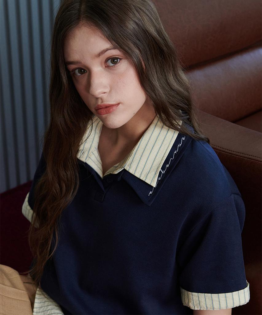 Eoboneoseu Logo Pique Polo Shirt [Navy]