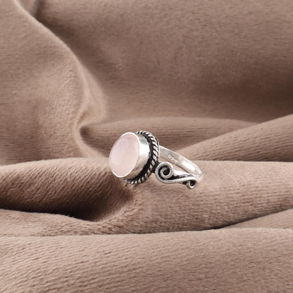 Rose Quartz Jewelry, 925 Solid Sterling Silver Ring, Handmade Gemstone Jewelry Ring For Memorial Day