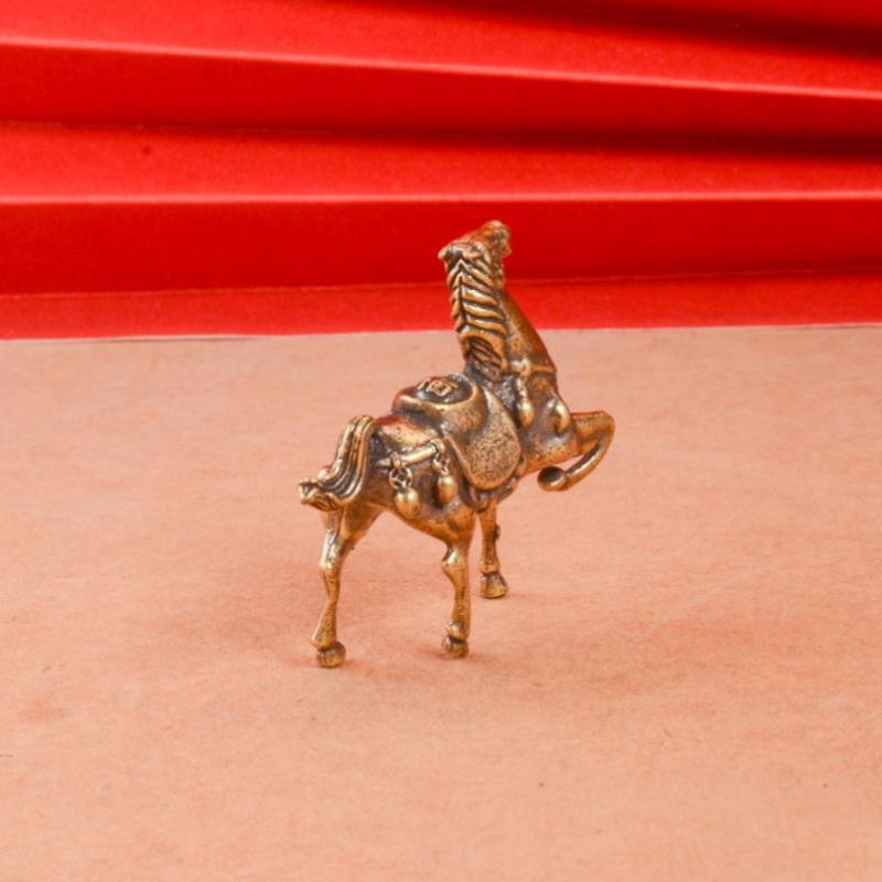 Brass War Horse Small Ornament Home Desktop Decoration Retro Pure Copper Horse Crafts Copper Figurines Enthusiasts Collect