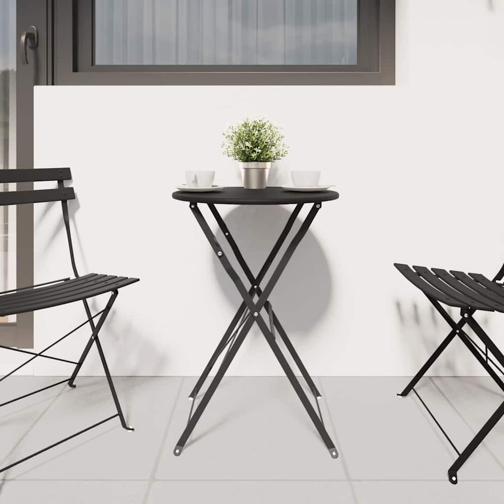 Bistro Table Anthracite Ø 50 X 71 Cm Powder Coated Steel