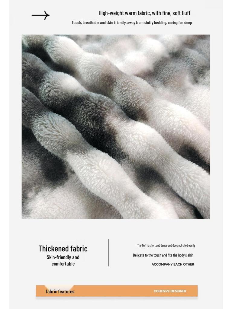 2025 Tie-dye Bubble Faux Rabbit Fur Milk Velvet Throw Blanket