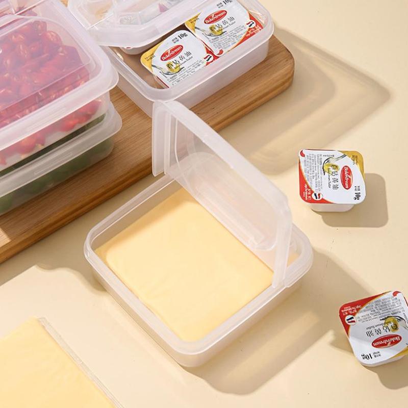 Transparent Butter Cheese Slice Storage Box Portable Refrigerator Fruit Vegetable Fresh Keeping Storage Box Preservation Box