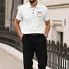Men's Short Sleeve Polo Shirt with Printed Graphic Lapel Collar Lightweight Breathable Knit Fabric Casual Fit for Summer