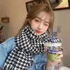 Women Winter Scarves Houndstooth Pattern Cashmere Pashmina Scarf With Tassel Female Fashion Warm Neck Scarf Shawl Wraps