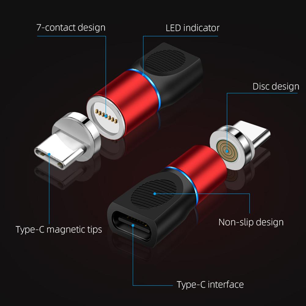 USB Type C Magnetic Adapter 360 Degrees Rotating Magnetic Phone Cable Adapter Connector