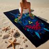 Heroic Legend Crest Beach Towel, Super Soft Microfiber, Gift for Her/Him, Birthday, for Pool, Beach, Travel, Home Decor Fan gifts