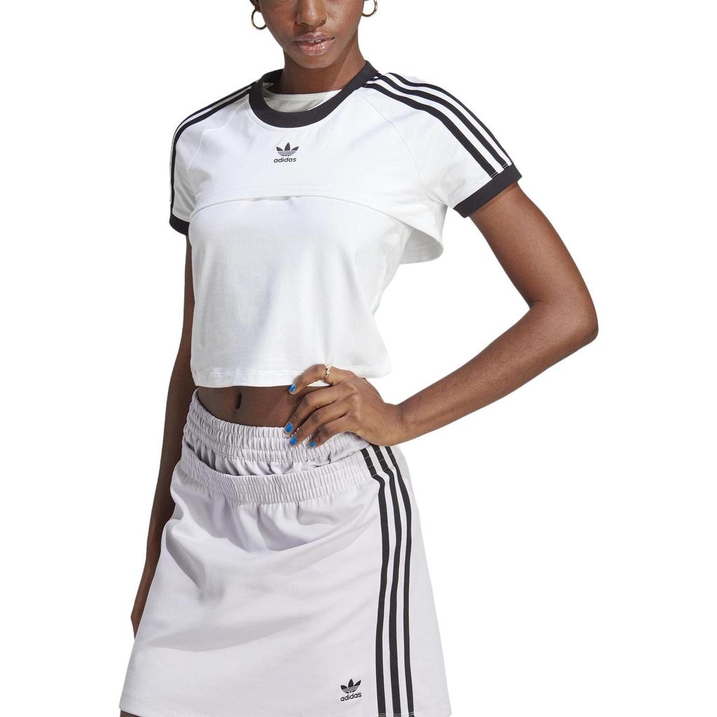 (WMNS) T-shirt adidas Always Original Taglia Asiatica 'Bianco Nero' Donna IC8808