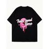 Oversized T Shirt Black Ice Cream Graphic Form Good Time Summer Casual Wear