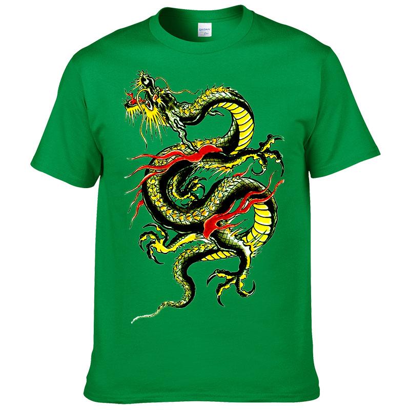 Streetwear Kurzarm T-Shirt Herren Sommer Baumwolle Druck Drachen T-Shirt Mode Lässig Harajuku Kleidung Kleidung F195