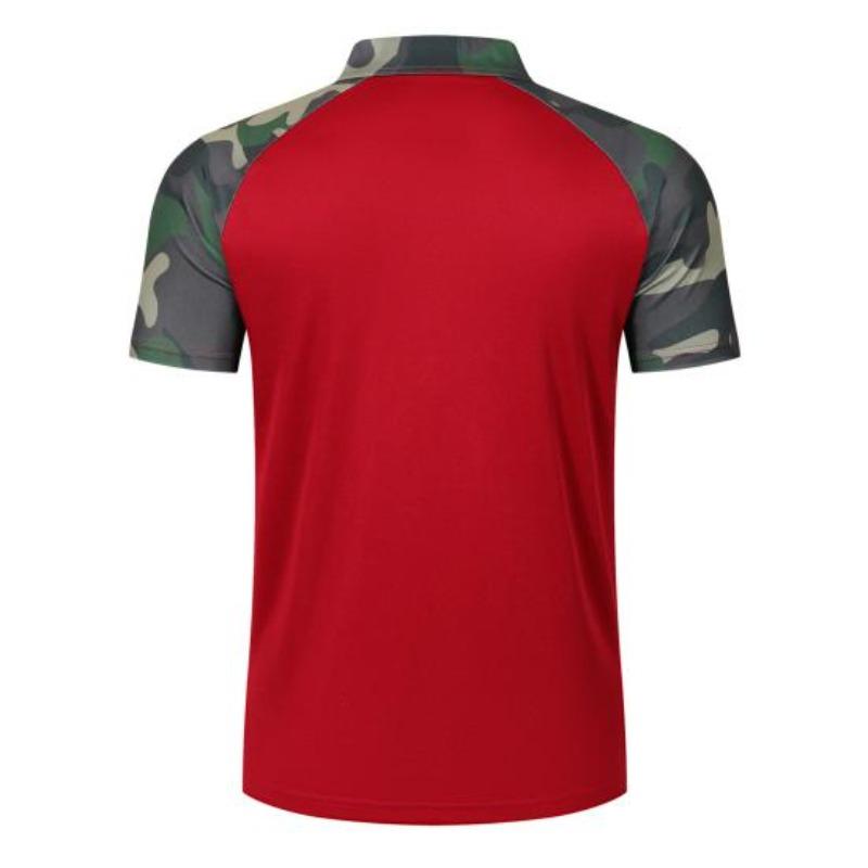 Męskie letnie topy z klapą, z krótkim rękawem, patchworkowe w kolorze kamuflażu, koszulka T-shirt z przednią kieszenią, koszulka outdoorowa