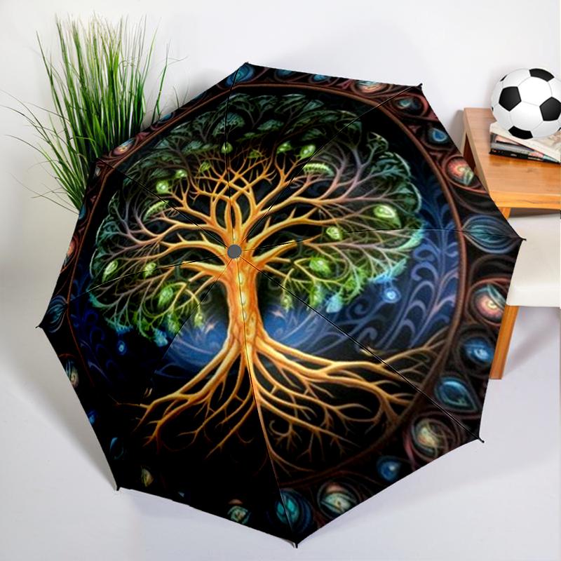 

Tree of Life Evil Eye Umbrella Automatic Open/close, Sturdy Iron Frame & 8-Rib Struct, Umbrella for Women & Men, Christmas Gift