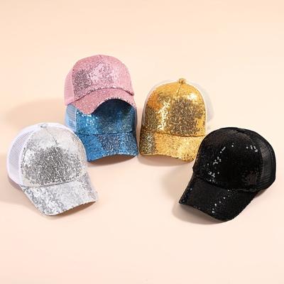 Shiny Glitter Mesh Baseball Cap Summer Sunhat Sun Visor Cap Unisex