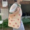 Stylish Peach Print Canvas Tote Bag For Women Medium Sized With Magnetic Closure