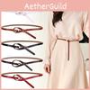 Casual Leather Waist Belt For Women With Tie Knot And Alloy Buckle For Style Outfits