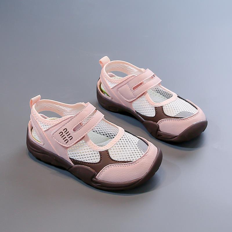2025 Summer New Mesh Splicing Velcro Children's Sports Sandals Men's and Women's Beach Shoes Breathable Frame Shoes