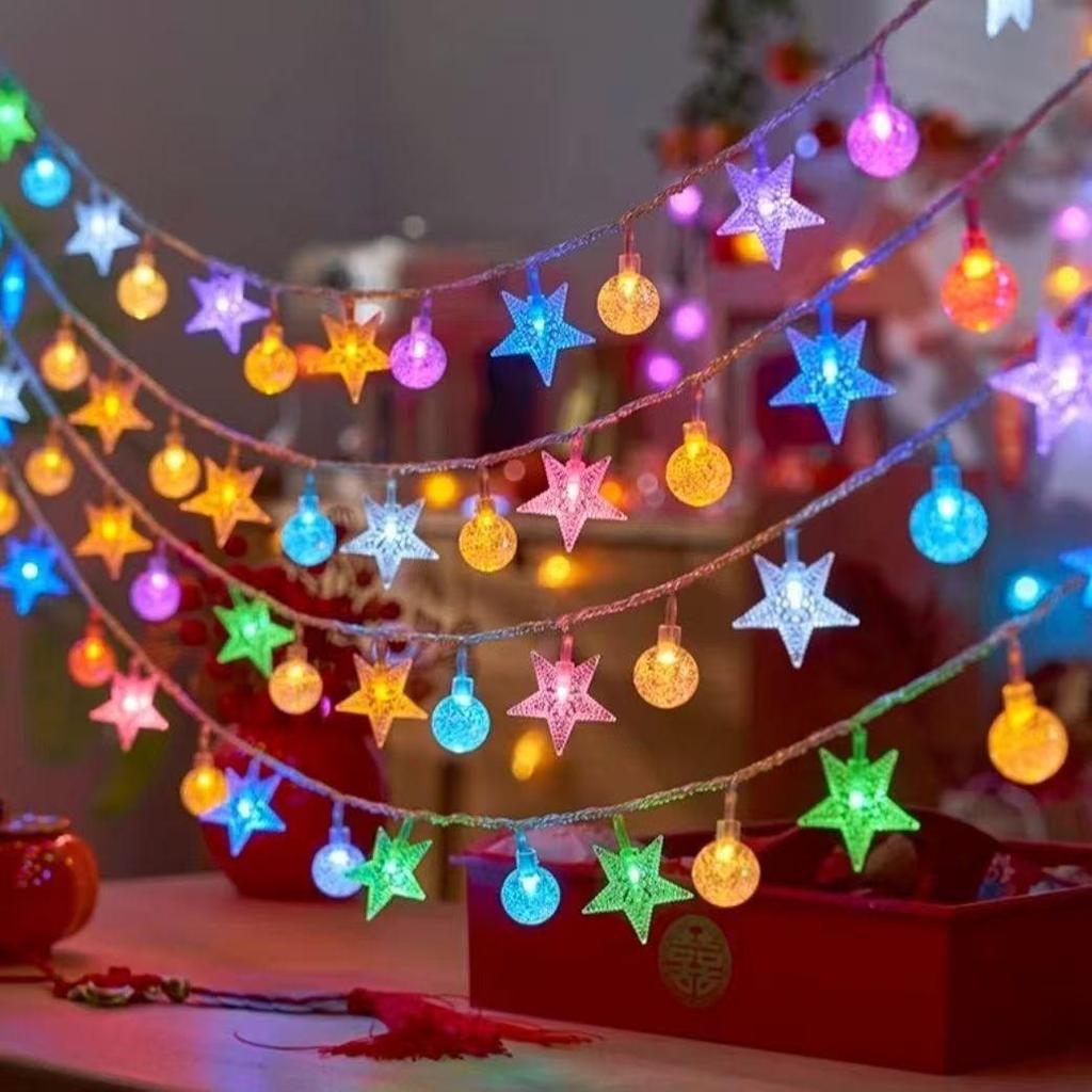Battery Operated Christmas LED String Lights for Outdoor/Indoor Decor, Festival & Camping Atmosphere, Colorful Night Lights