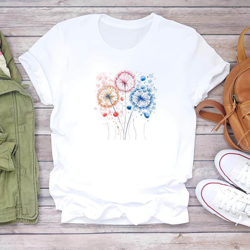 

Футболка с милым принтом, модный фасон с коротким рукавом, идеально подходит для женского лета. 5XL