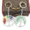 Natural Gravel Crystal Root Tree Tree Of Life Pendant Keychain Bag Pendant Keychain K04