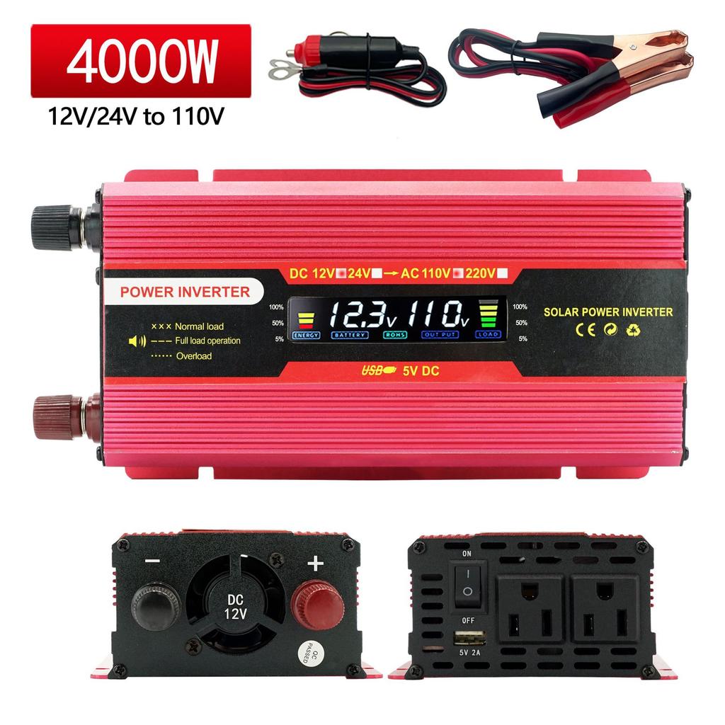 Inwerter Samochodowy 12v Na 110v Wysokiej Mocy Konwerter Baterii Pojazdu Domowego