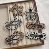 Leopard Print Cutout Hair Clip Set - Cloud, Star, Bobby Pin Styles