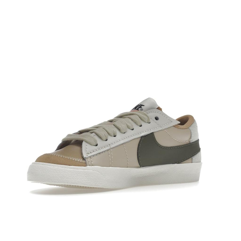 Nike Blazer Low 77 Jumbo Sand Drift Medium Olive Women Sneakers Cream Light-Silver Phantom DQ1470-105
