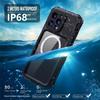 IP68 Waterproof Magnetic Metal Bumper Full Body Case for iPhone 16 15 14 13 Pro Max 16 Plus Heavy Shockproof Diving Hard Cover